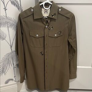 Figue Button-Up Shirt with Butterfly Accents